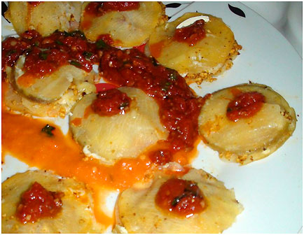 Cheese Stuffed Turnip Ravioli